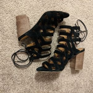 High Heeled Lace up Sandals